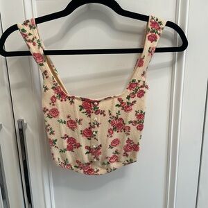 Danielle Guizio floral rose knit top